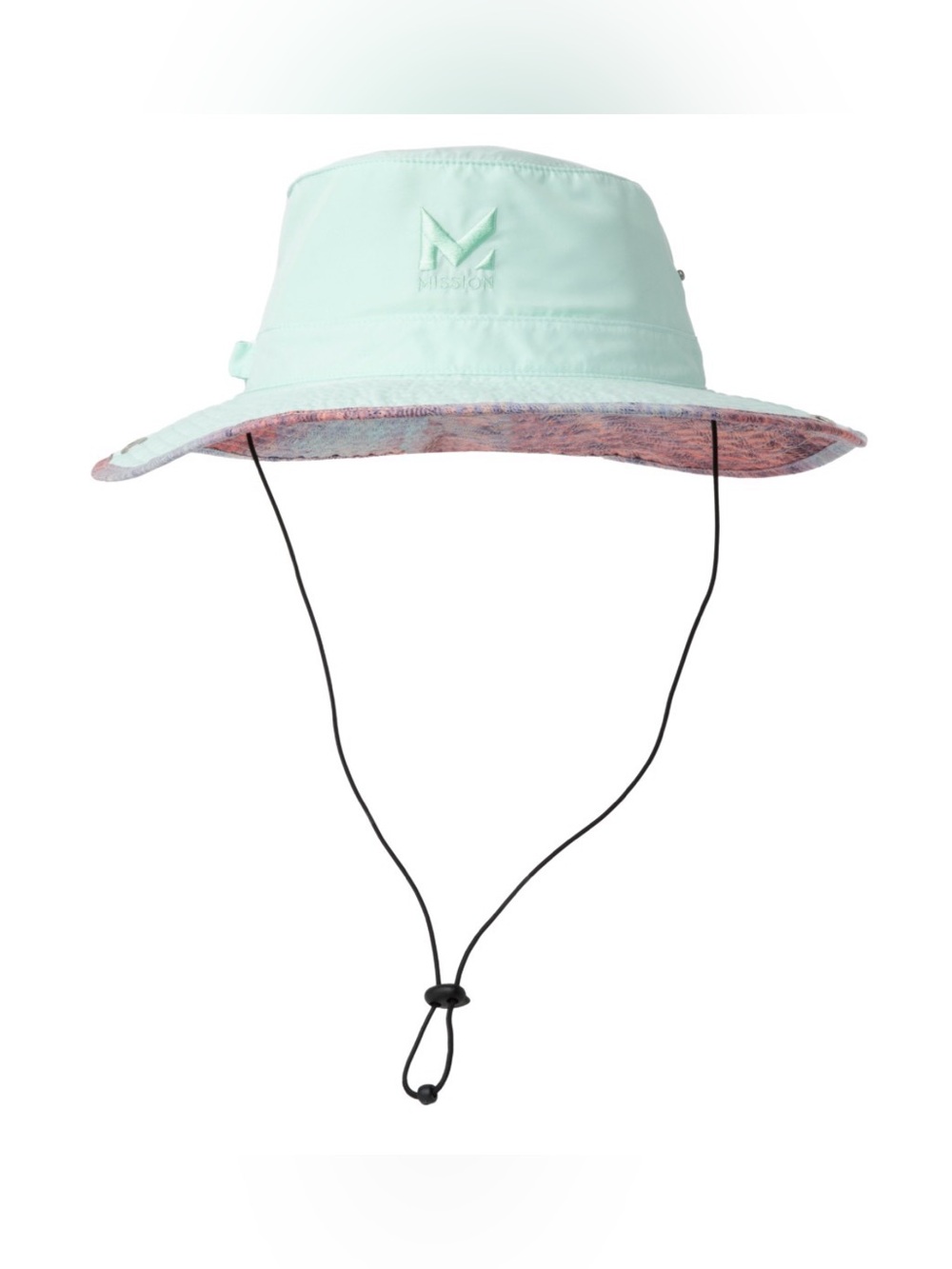 Mission Women's Mint Bucket Hat with Subtle Pink Trim